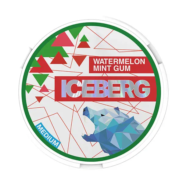 Watermelon Mint Gum Nicotine Pouches Light by Ice Berg 20mg/g